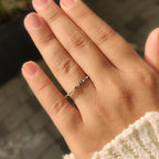 Stackable Round Cut White Gold Diamond Wedding Band