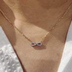 Round Diamond Gold Infinity Pendant With Chain
