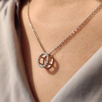 Open Circle Round Diamond Pendant