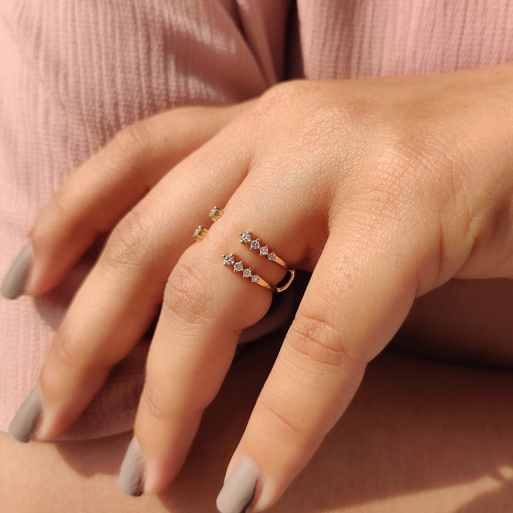 Open Gap Round Diamond Ring Enhancer Band