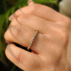 Yellow Diamond Wedding Band With Round Cut