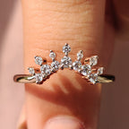 Round Diamond Wedding Band In Tiara Style