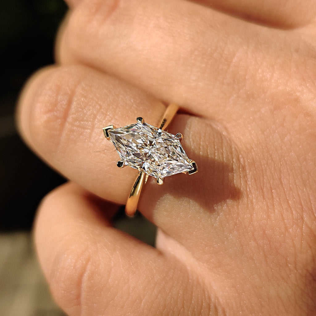 Dutch Marquise Hidden Halo Diamond Ring