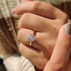 Portuguese Cut Diamond Ring With Tulip Setting
