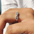 Evil Eye Infinity Wedding Band In White Gold