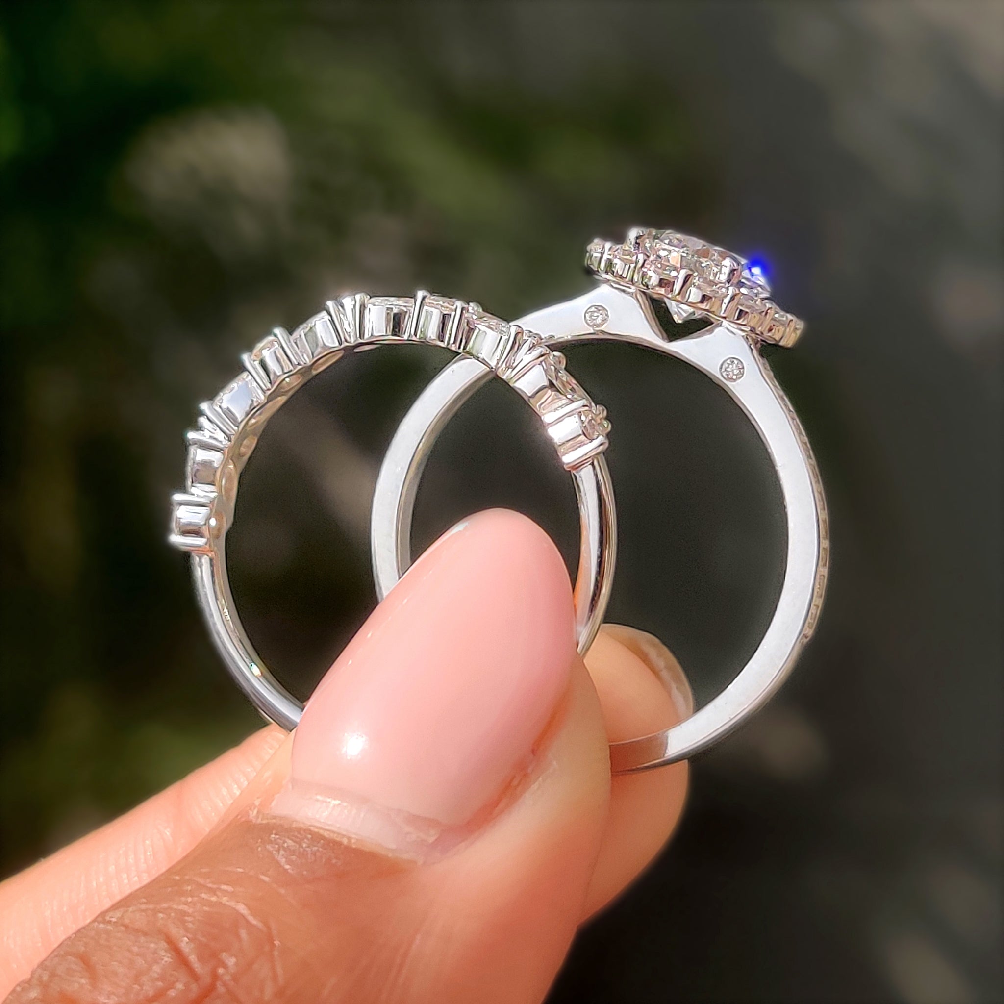 Pear Shaped Diamond Bridal Set With Round Halo Style