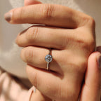 White Gold Round Diamond Bezel Setting Engagement Ring