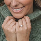 1.60 CT East West Emerald Cut Moissanite Solitaire Engagement Ring
