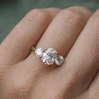 1.91 CT Oval Cut Moissanite Three Stone Engagement Ring