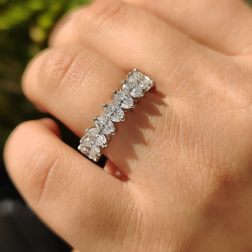 Lab Grown Oval Half Eternity Band