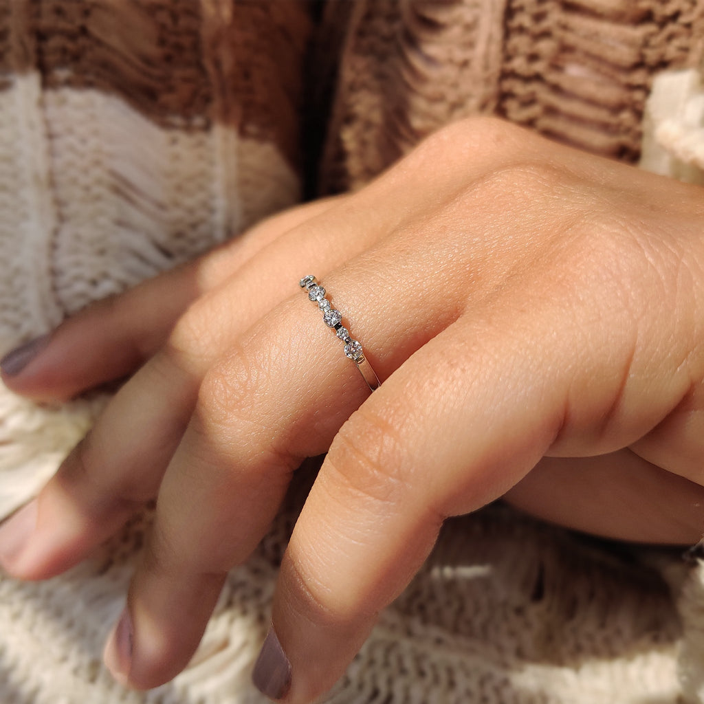Moissanite Round Cut Half Eternity Band