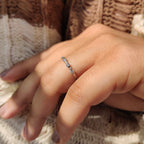 Moissanite Round Cut Half Eternity Band