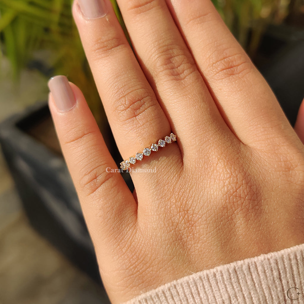 Minimalist Round Cut Lab Grown Diamond Band