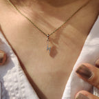 Round Diamond Lighting Bolt Yellow Gold Pendant