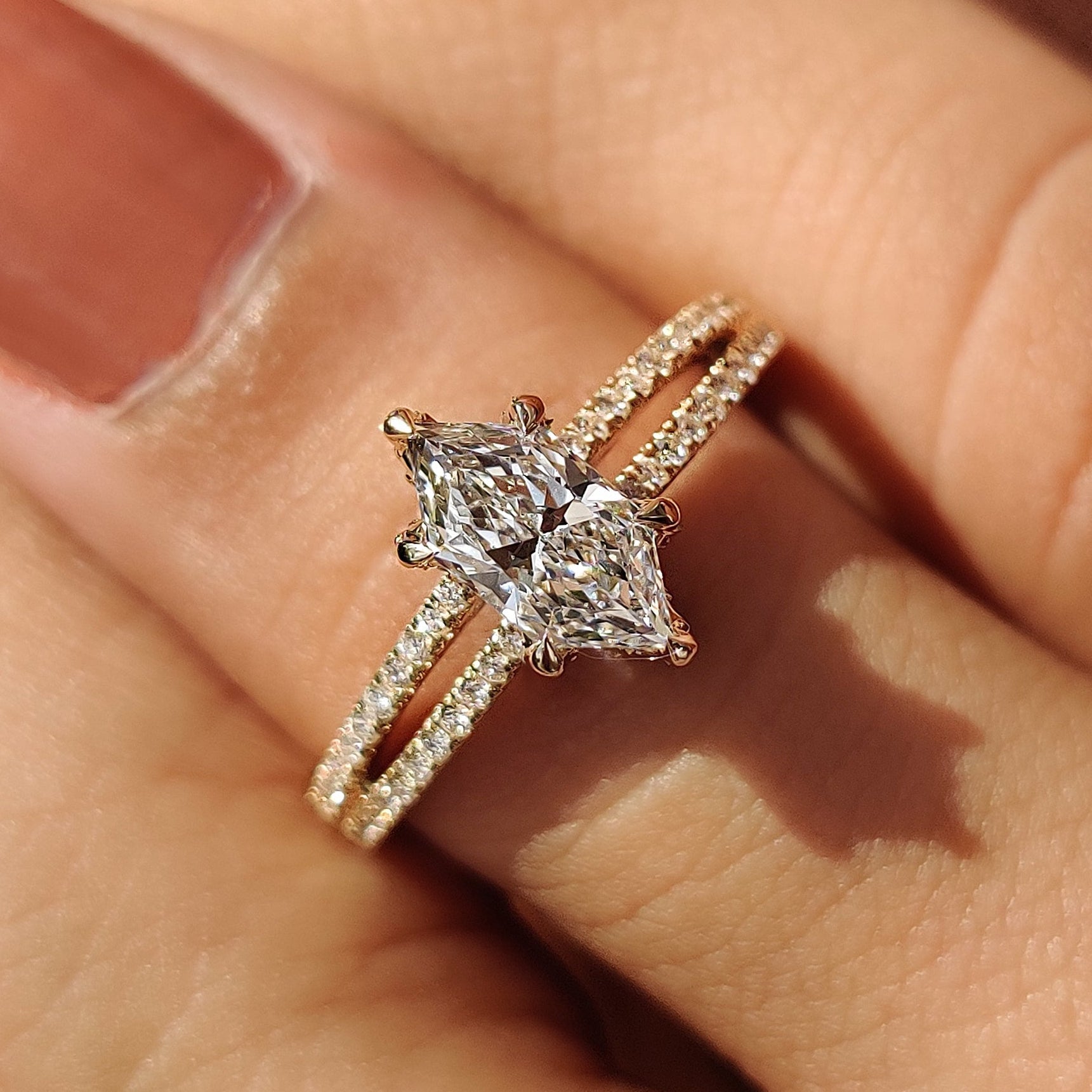 Dutch Marquise Split Shank Engagement Ring Main image