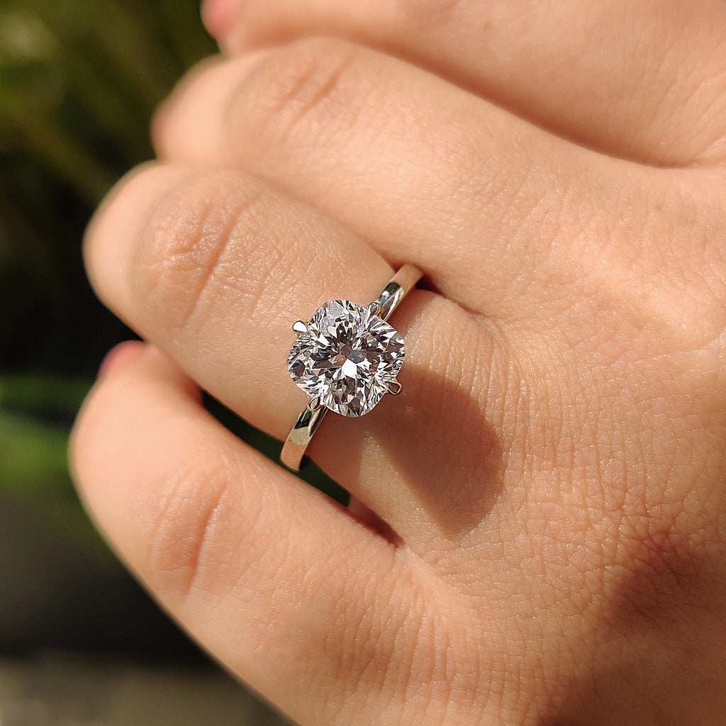Cushion Diamond Engagement Ring In Solitaire Style