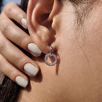 Round Cut Open Circle Diamond Earrings
