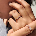 Round And Marquise Wedding Band In Half Eternity Setting