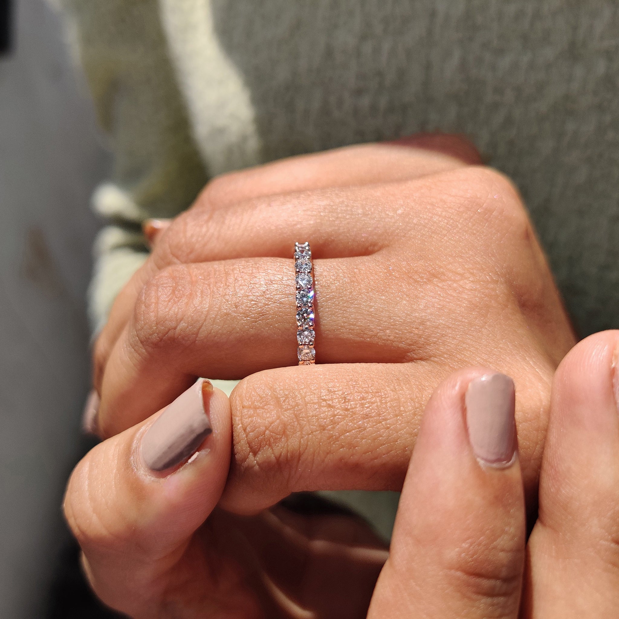 Woven Eternity Shared Prong Wedding Band