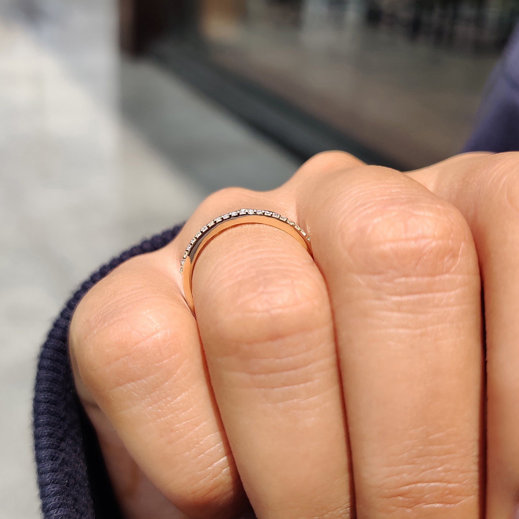Round Diamond Band in - Half Eternity