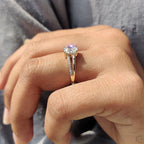 Cushion Cut Diamond Engagement Ring In Split Pave Style
