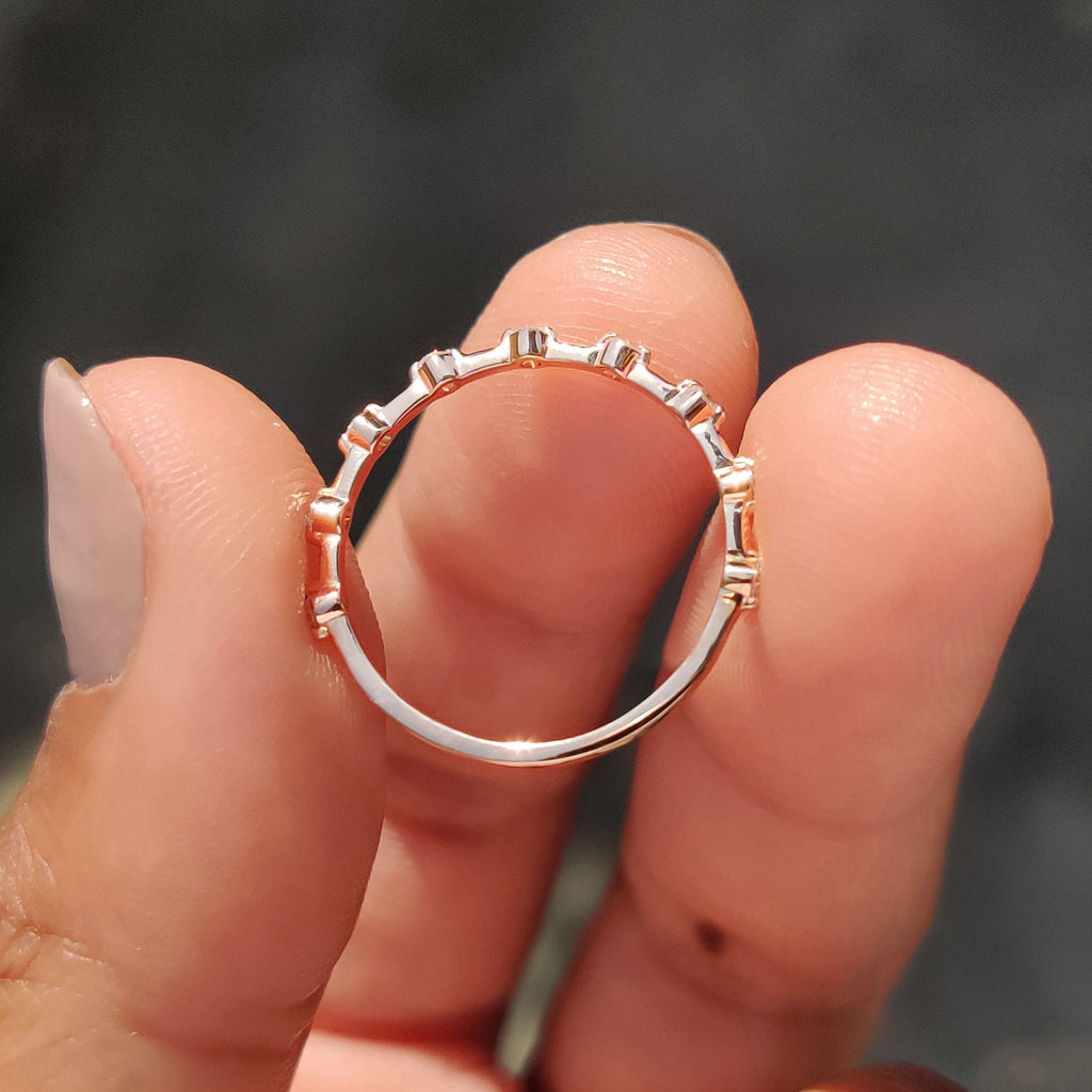 Gold Wedding Band - Distance Pave