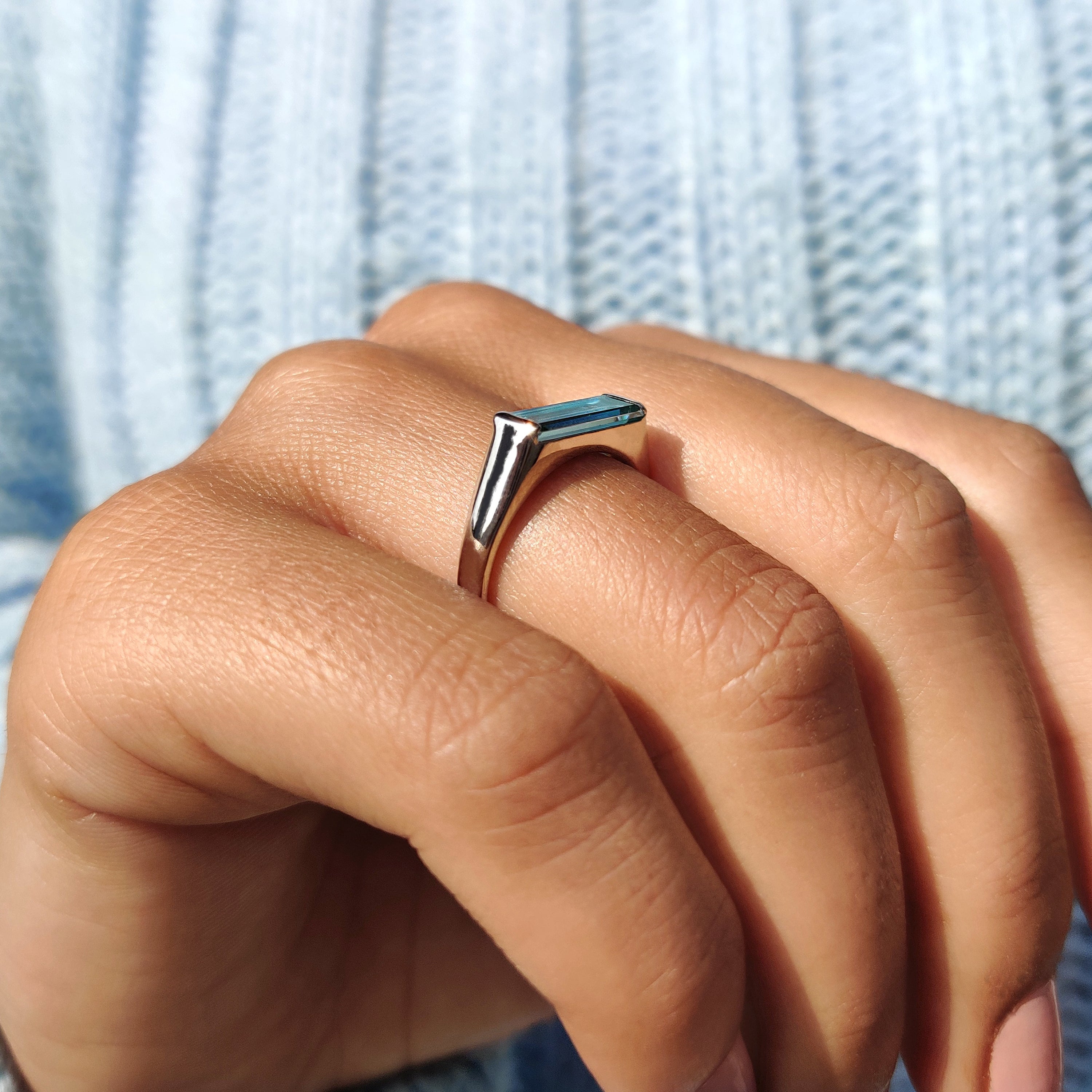 Baguette Solitaire East West Ring