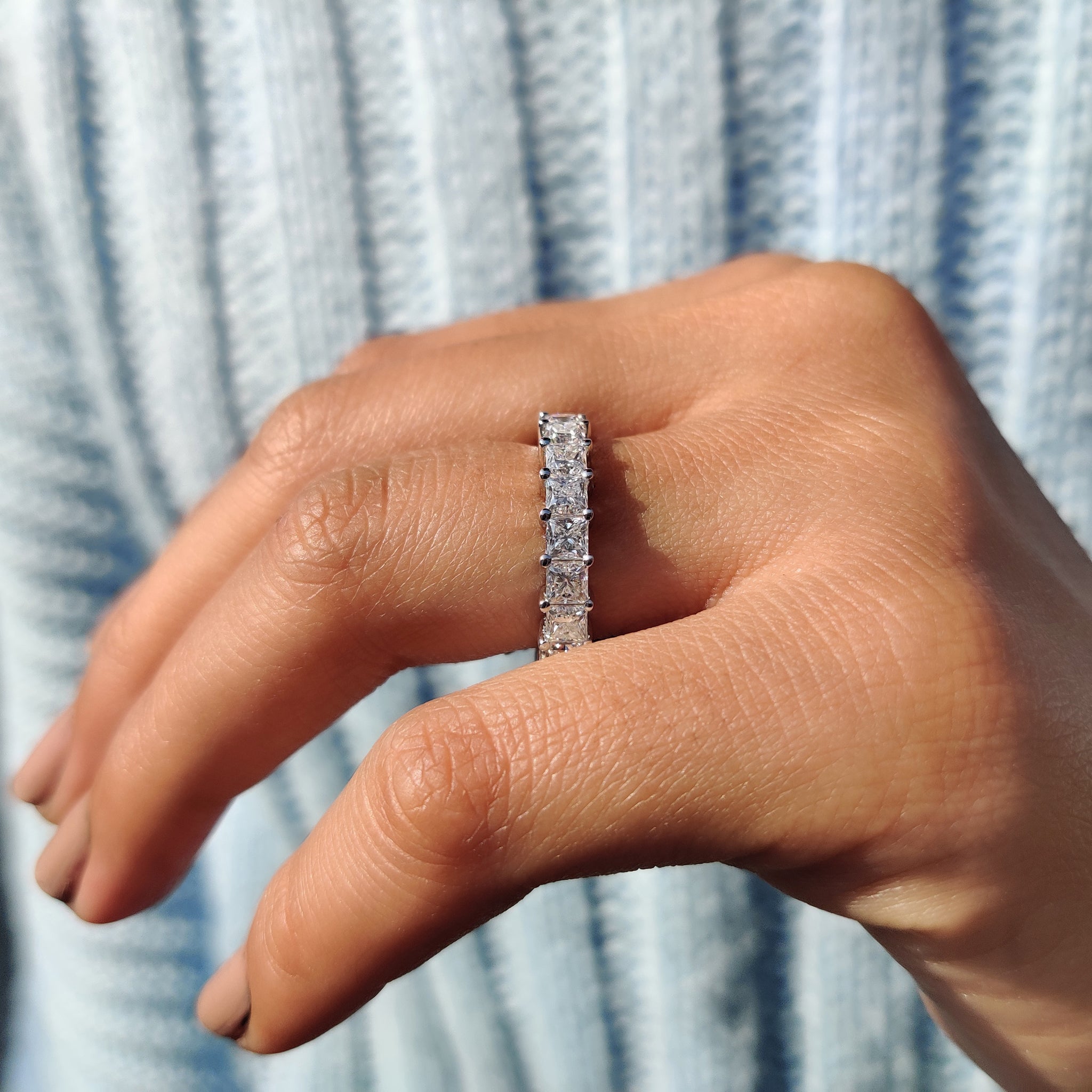 Princess Cut Diamond Band - Full Eternity