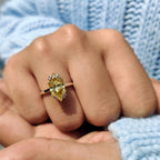 Hidden Halo Yellow Dutch Marquise Engagement Ring