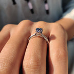 Channel Set Oval Cut Moissanite Ring
