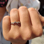 Round Cut Curvy Style Yellow Gold Wedding Band