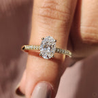 Oval Cut Diamond Ring In Pave Style