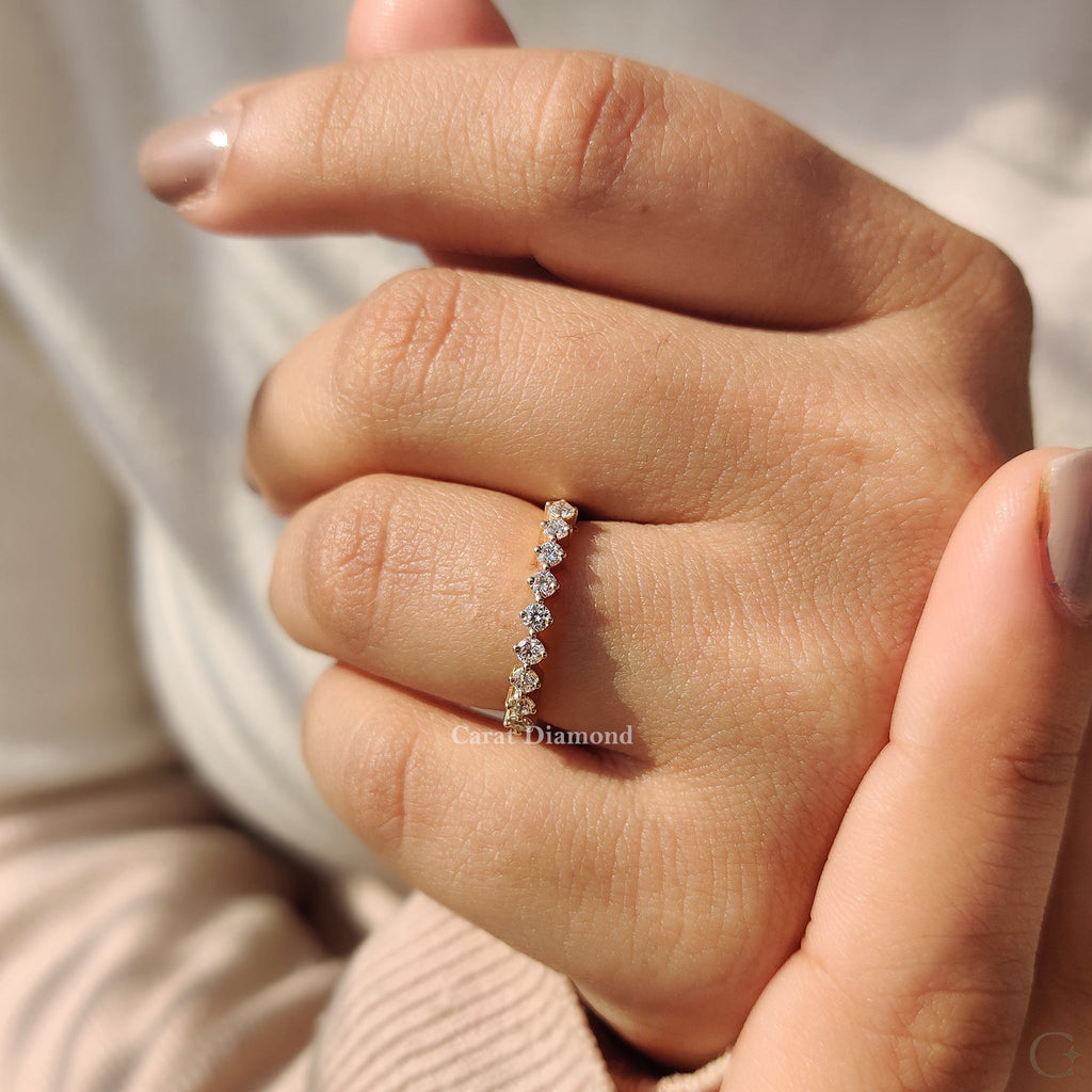 Minimalist Round Cut Lab Grown Diamond Band