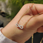 Round Diamond Gold Infinity Pendant With Chain