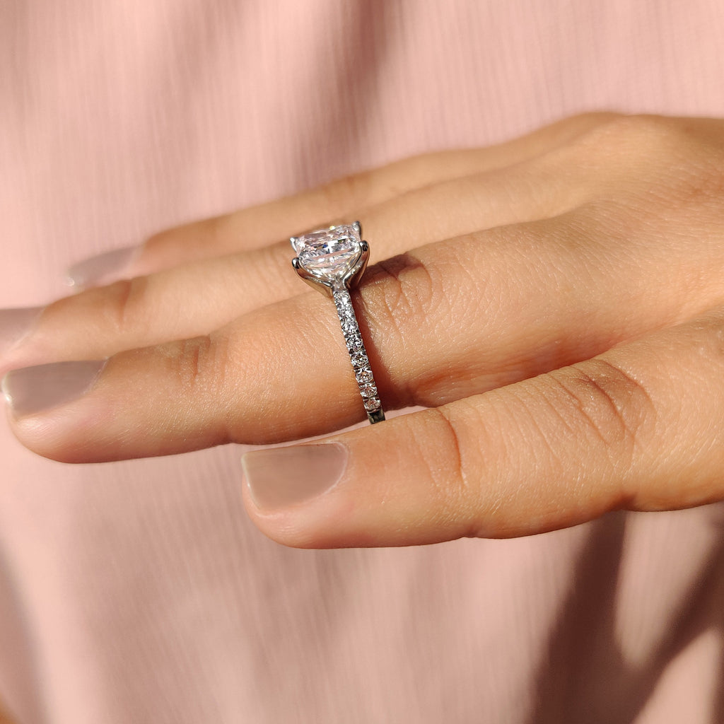 Princess Cut Engagement Ring In Pave Style
