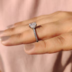 Princess Cut Engagement Ring In Pave Style