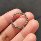 Dark Green Round Cut Full Diamond Eternity Band