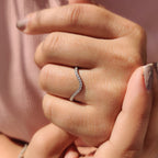 U Shaped Wedding Band Featuring Round Diamond