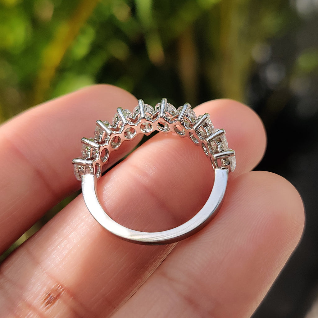 Lab Grown Oval Half Eternity Band