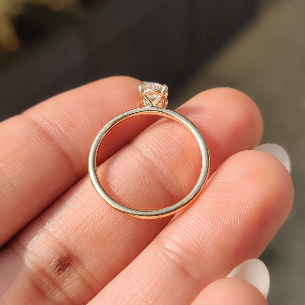 Oval Shaped Diamond Engagement Ring in Solitaire Setting
