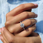 Floating Bubble Prong Round Cut Engagement Ring