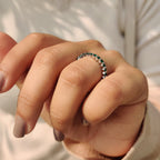 Emerald Wedding Band In Double Row Style