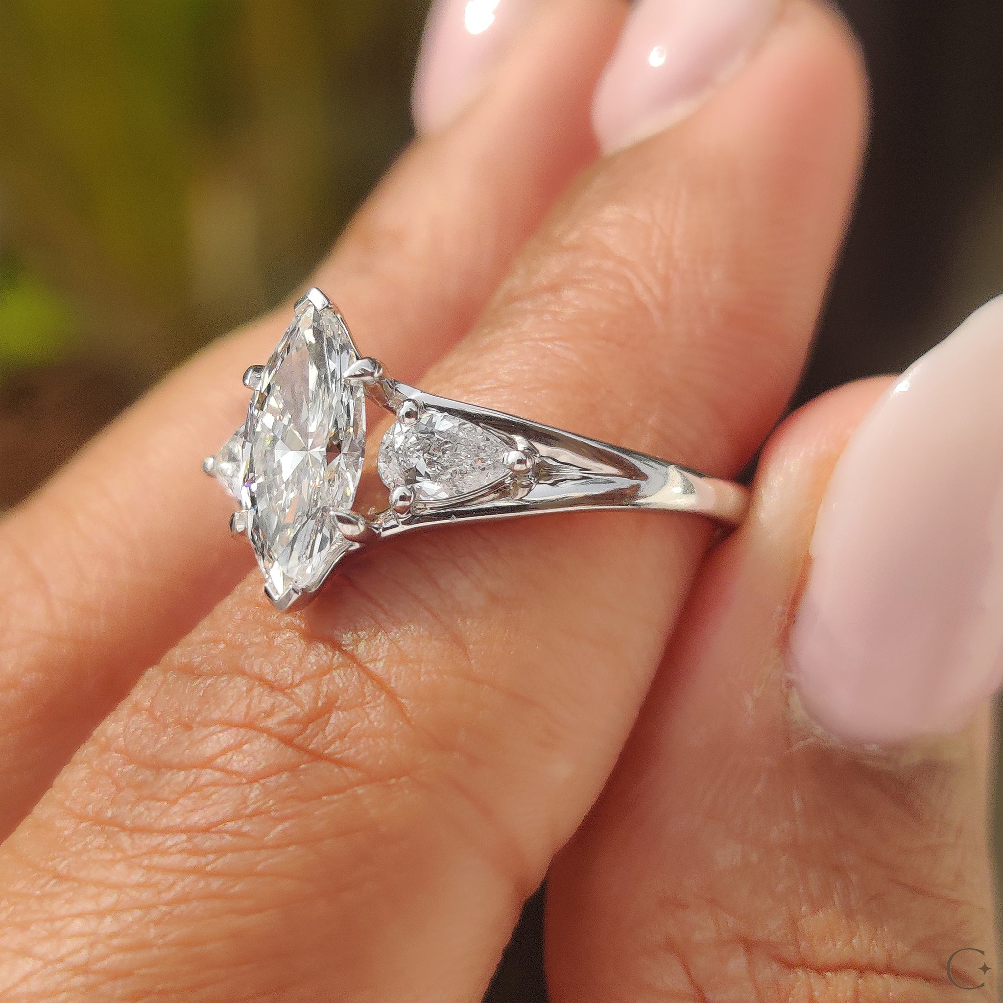 Marquise And Pear Diamond Ring