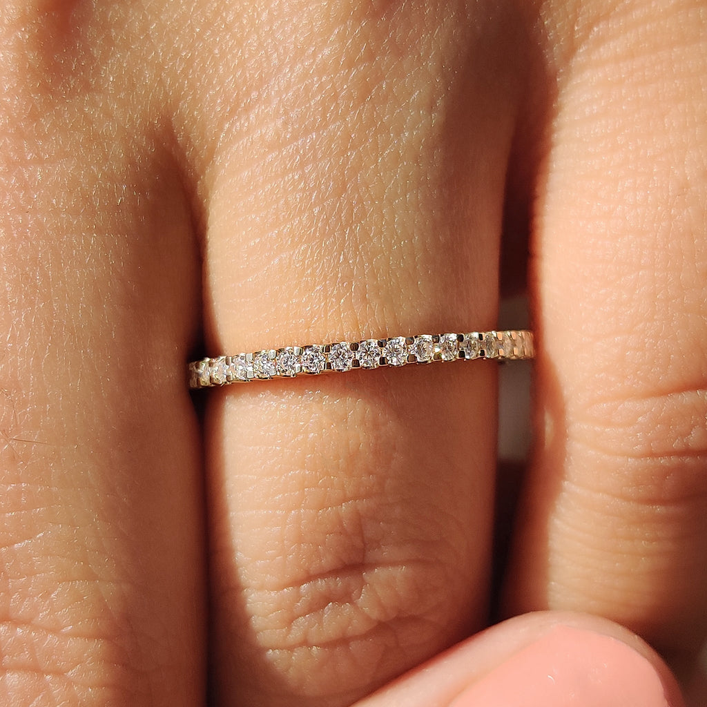 Round Cut Full Eternity Wedding Band