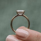 1.60 CT East West Emerald Cut Moissanite Solitaire Engagement Ring