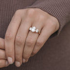 1.91 CT Oval Cut Moissanite Three Stone Engagement Ring