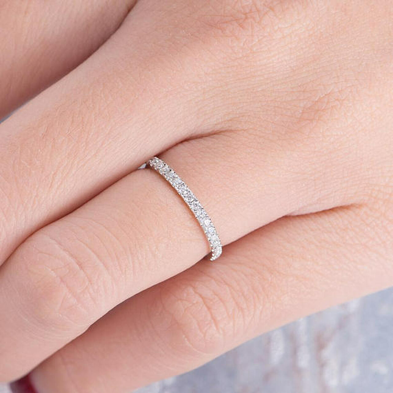 0.35 CTW Round Cut Full Eternity Moissanite Wedding Band
