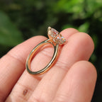 Dutch Marquise Hidden Halo Diamond Ring