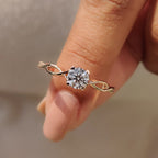 Round Diamond Twisted Engagement Ring