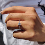 Emerald Pave Ring With Secure Four Prong Setting